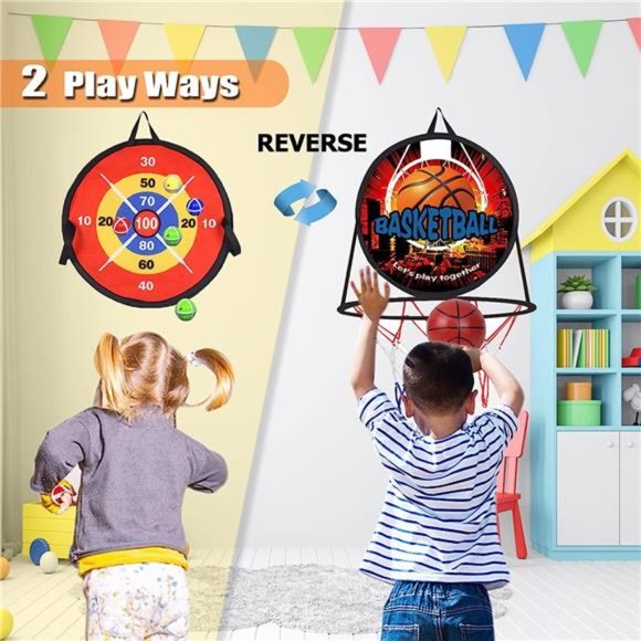 14" Dart Board for Kids,Basketball Hoop for Kids Toddlers, Sports & Outdoor Play - Picture 3 of 6